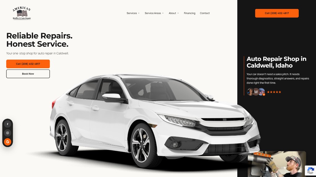 American Muffler & Auto Repair website design preview