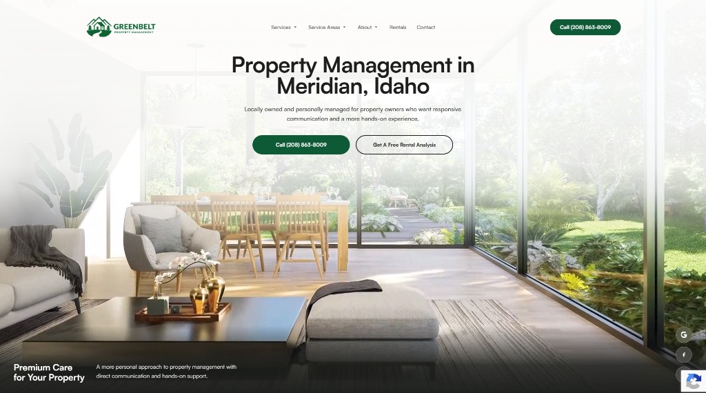 Greenbelt Property Management website design preview